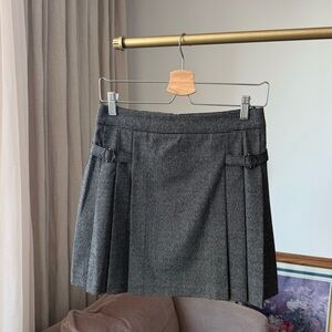 Mango Pleated Mini Skirt, Gray, S